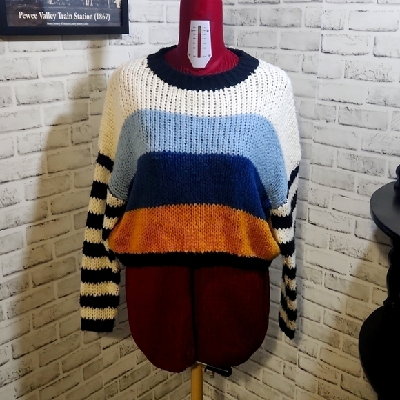 Miroh SZ S Crop Sweater Striped - Picture 1 of 5